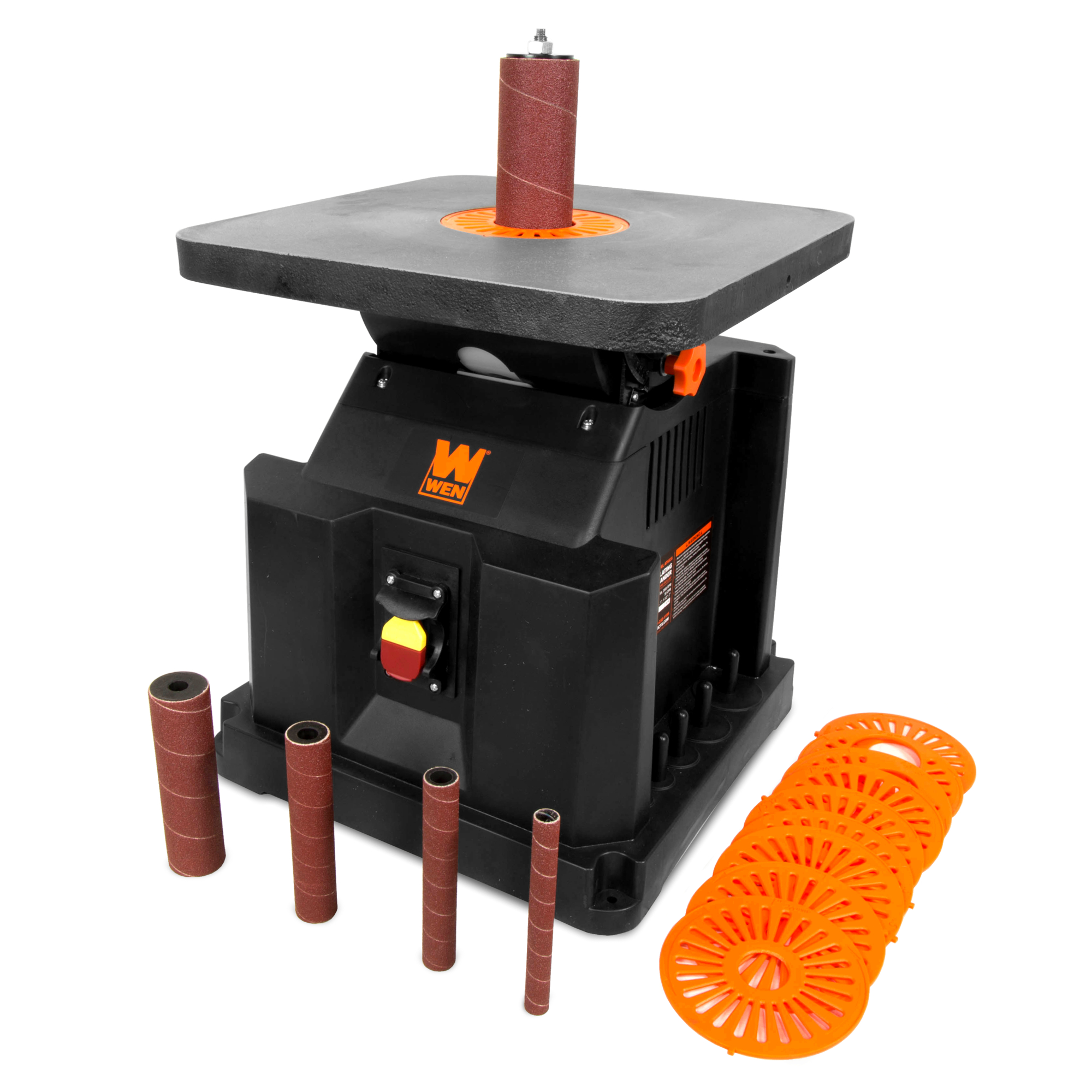 WEN Oscillating Spindle Sander - 3.5 Amps, 2000 OPM, 14.5in. x 14.5in. Table, Model# AT6535